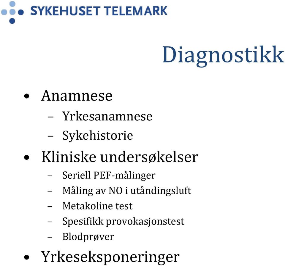 i utåndingsluft Metakoline test Spesifikk