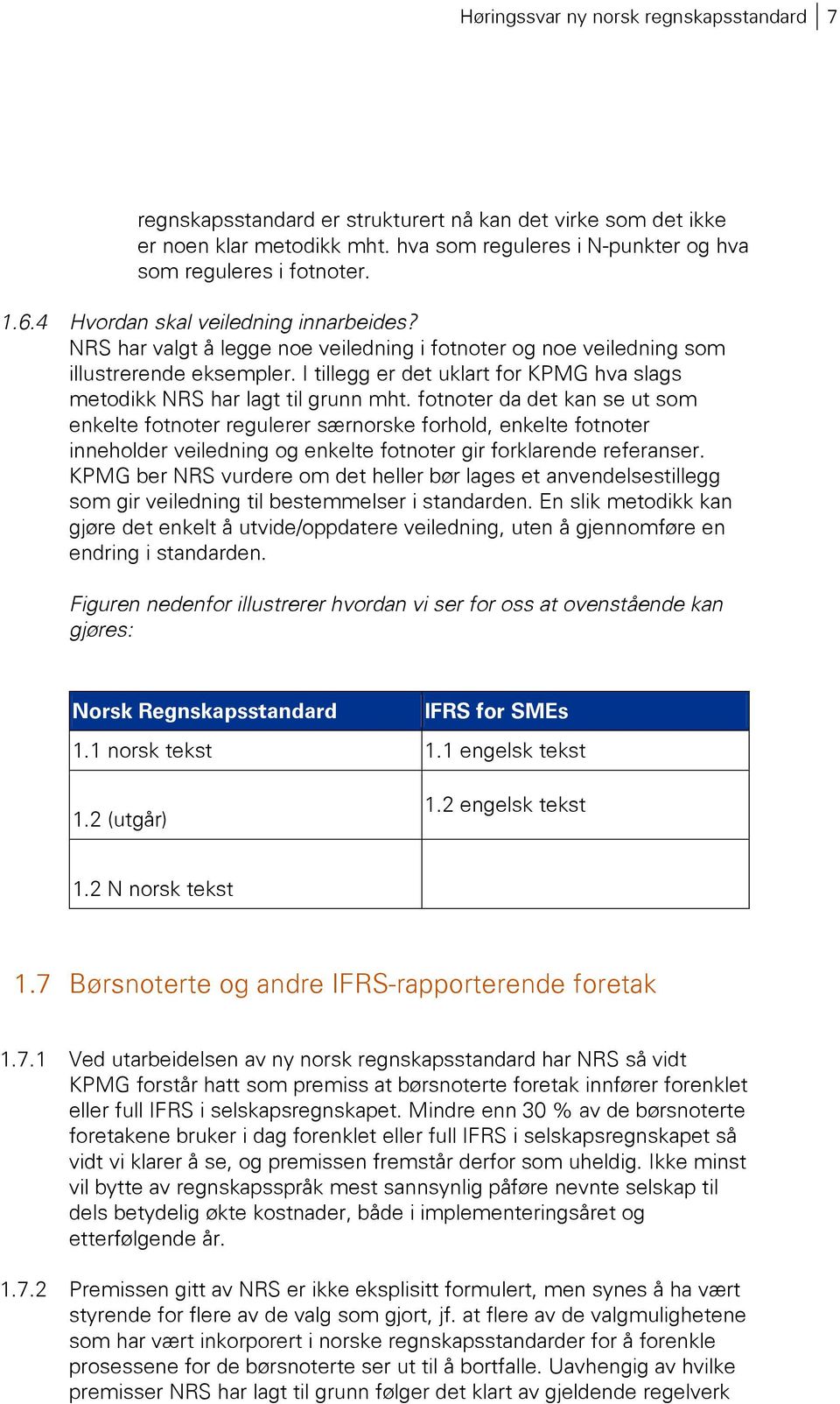 I tillegg er det uklart for KPMG hva slags metodikk NRS har lagt til grunn mht.