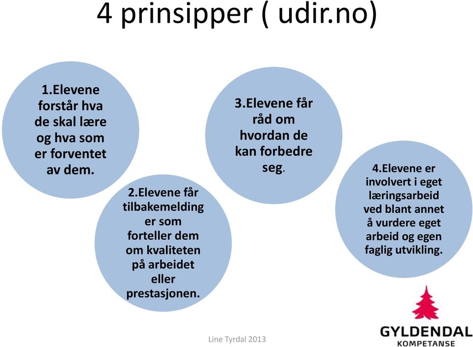 Elevene får tilbakemelding er som forteller dem om kvaliteten på arbeidet eller