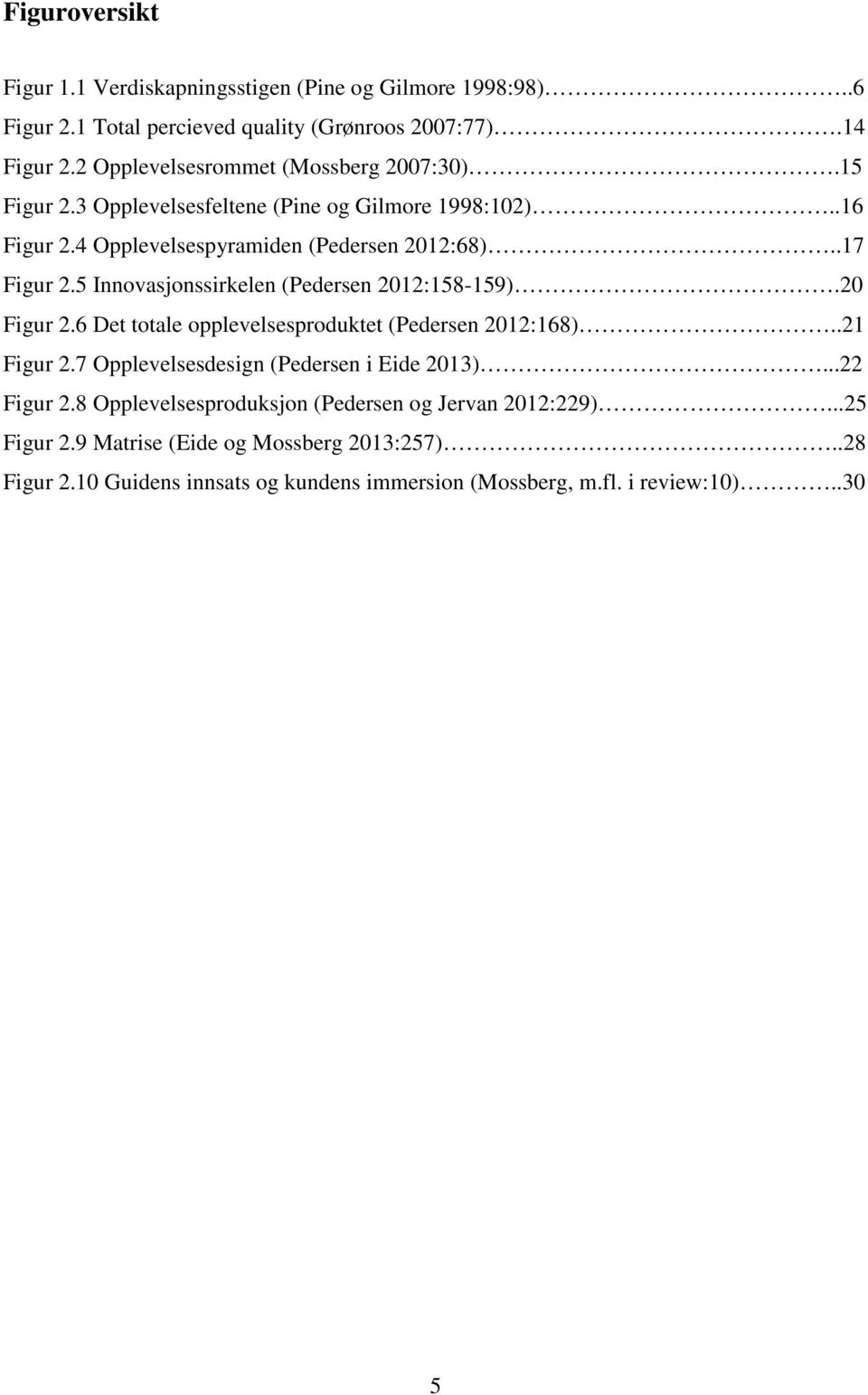 5 Innovasjonssirkelen (Pedersen 2012:158-159).20 Figur 2.6 Det totale opplevelsesproduktet (Pedersen 2012:168)..21 Figur 2.7 Opplevelsesdesign (Pedersen i Eide 2013).