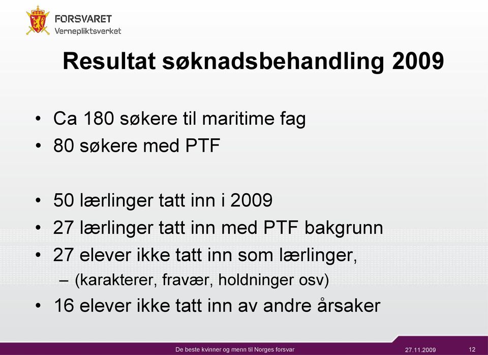 PTF bakgrunn 27 elever ikke tatt inn som lærlinger, (karakterer,