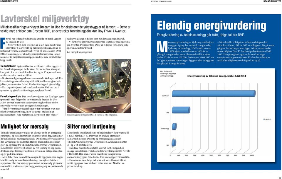 Nytteverdien med systemet er at det også kan brukes internt for å få oversikt og måle miljøtilstand. det er et lavterskel verktøy, understreket Frivoll på konferansen Drift 2013.