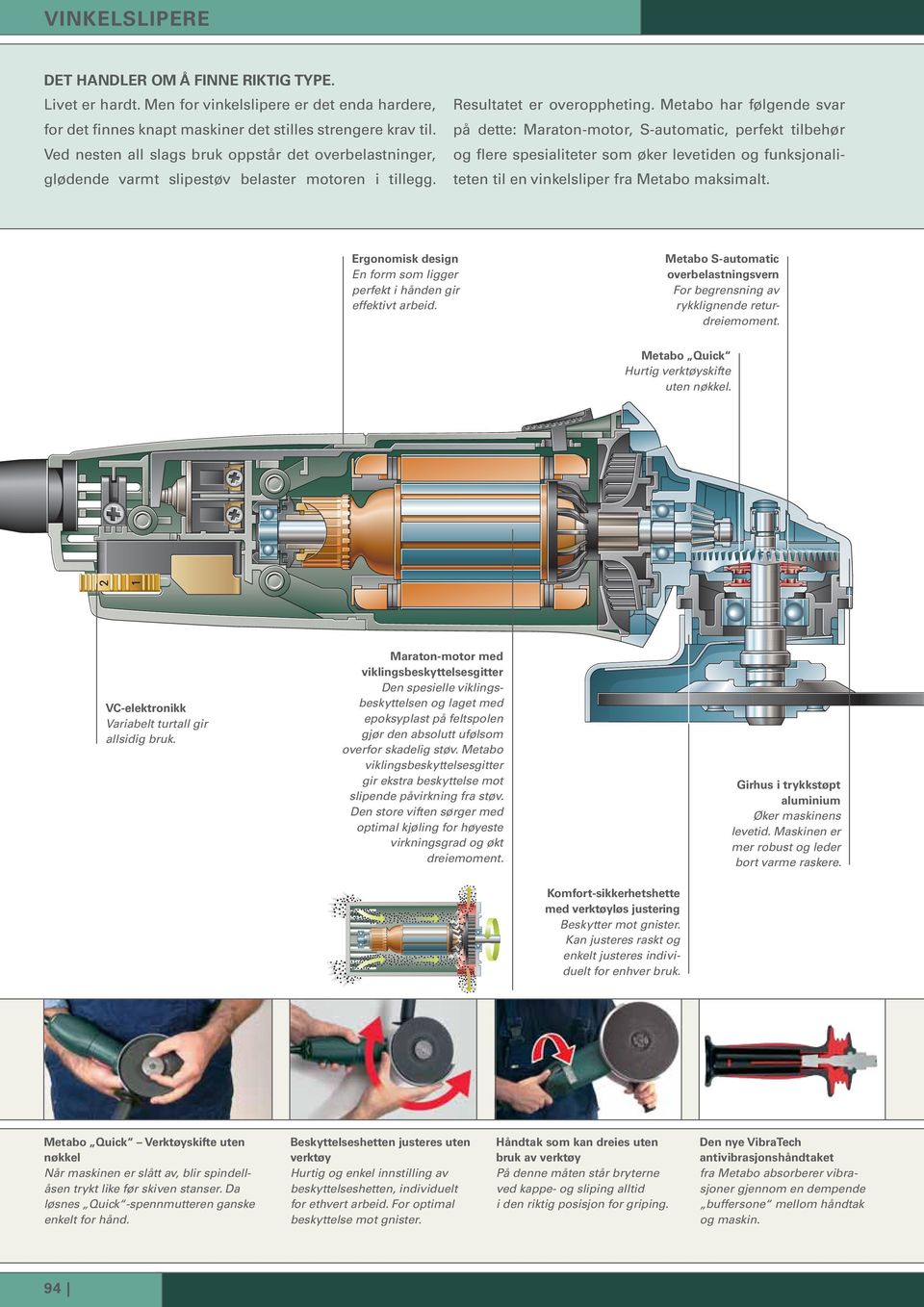 Metabo har følgende svar på dette: Maraton-motor, S-automatic, perfekt tilbehør og flere spesialiteter som øker levetiden og funksjonaliteten til en fra Metabo maksimalt.