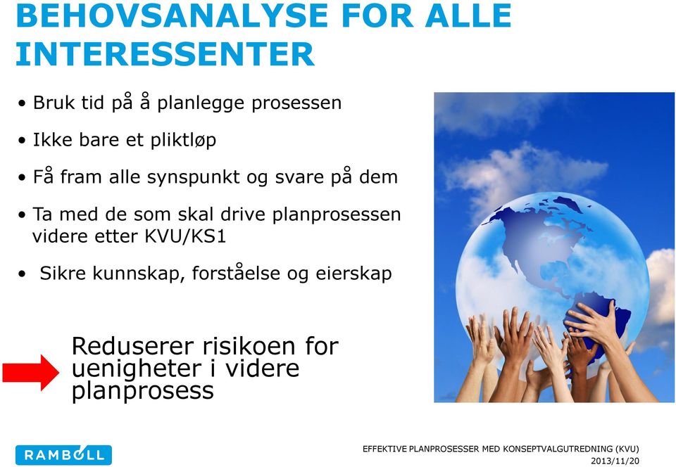 som skal drive planprosessen videre etter KVU/KS1 Sikre kunnskap,