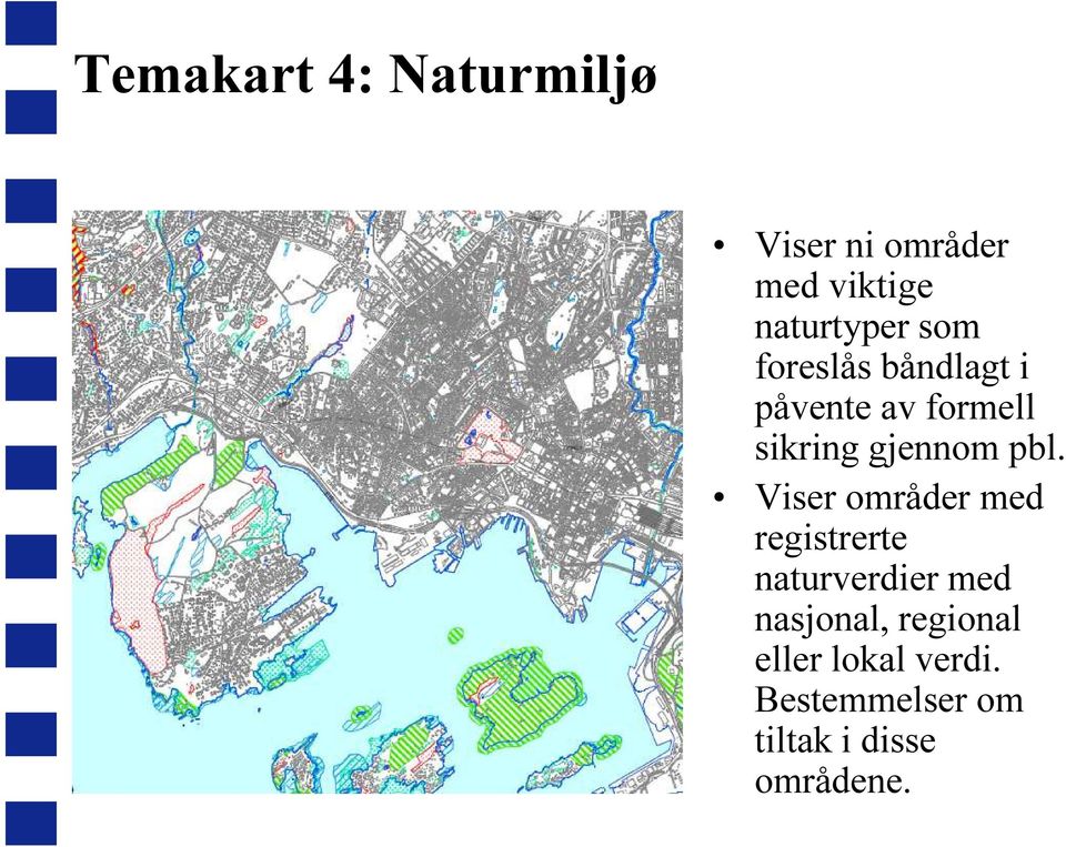 Viser områder med registrerte naturverdier med nasjonal,