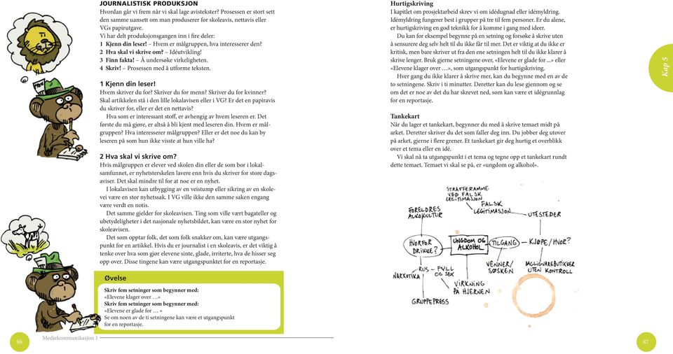 Prosessen med å utforme teksten. 1 Kjenn din leser! Hvem skriver du for? Skriver du for menn? Skriver du for kvinner? Skal artikkelen stå i den lille lokalavisen eller i VG?