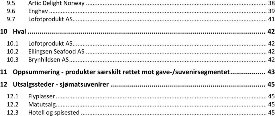 .. 42 11 Oppsummering - produkter særskilt rettet mot gave-/suvenirsegmentet.