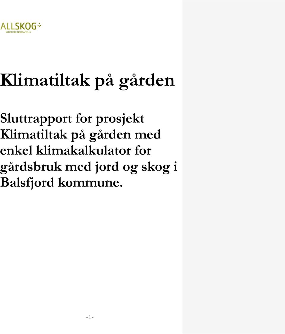 enkel klimakalkulator for gårdsbruk