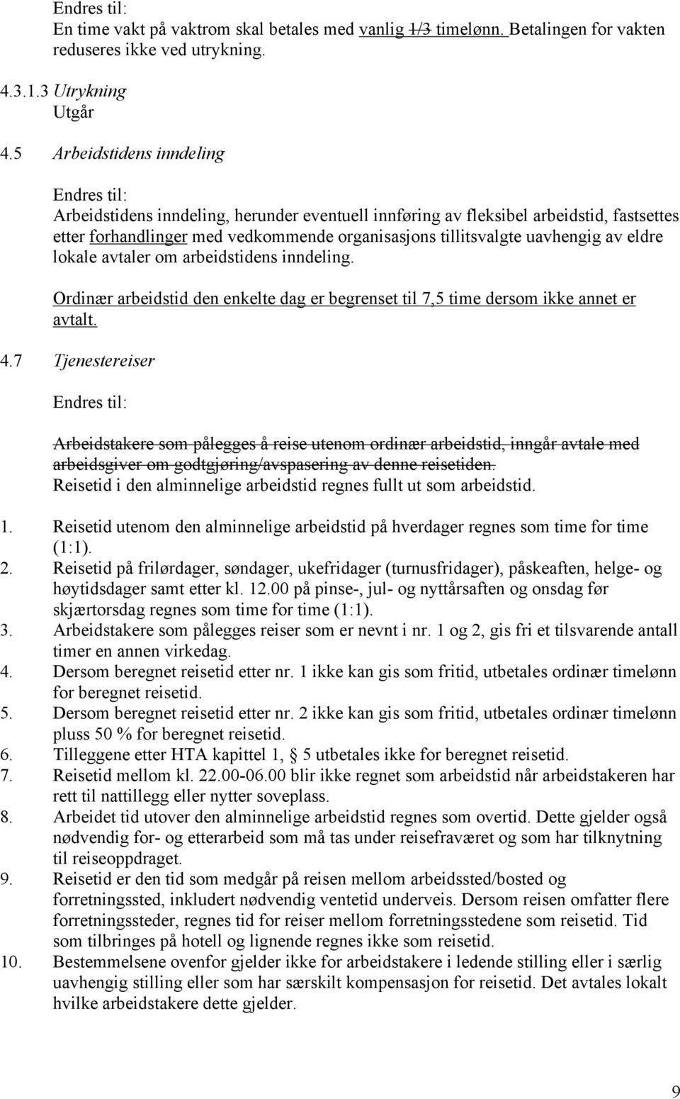 lokale avtaler om arbeidstidens inndeling. Ordinær arbeidstid den enkelte dag er begrenset til 7,5 time dersom ikke annet er avtalt. 4.