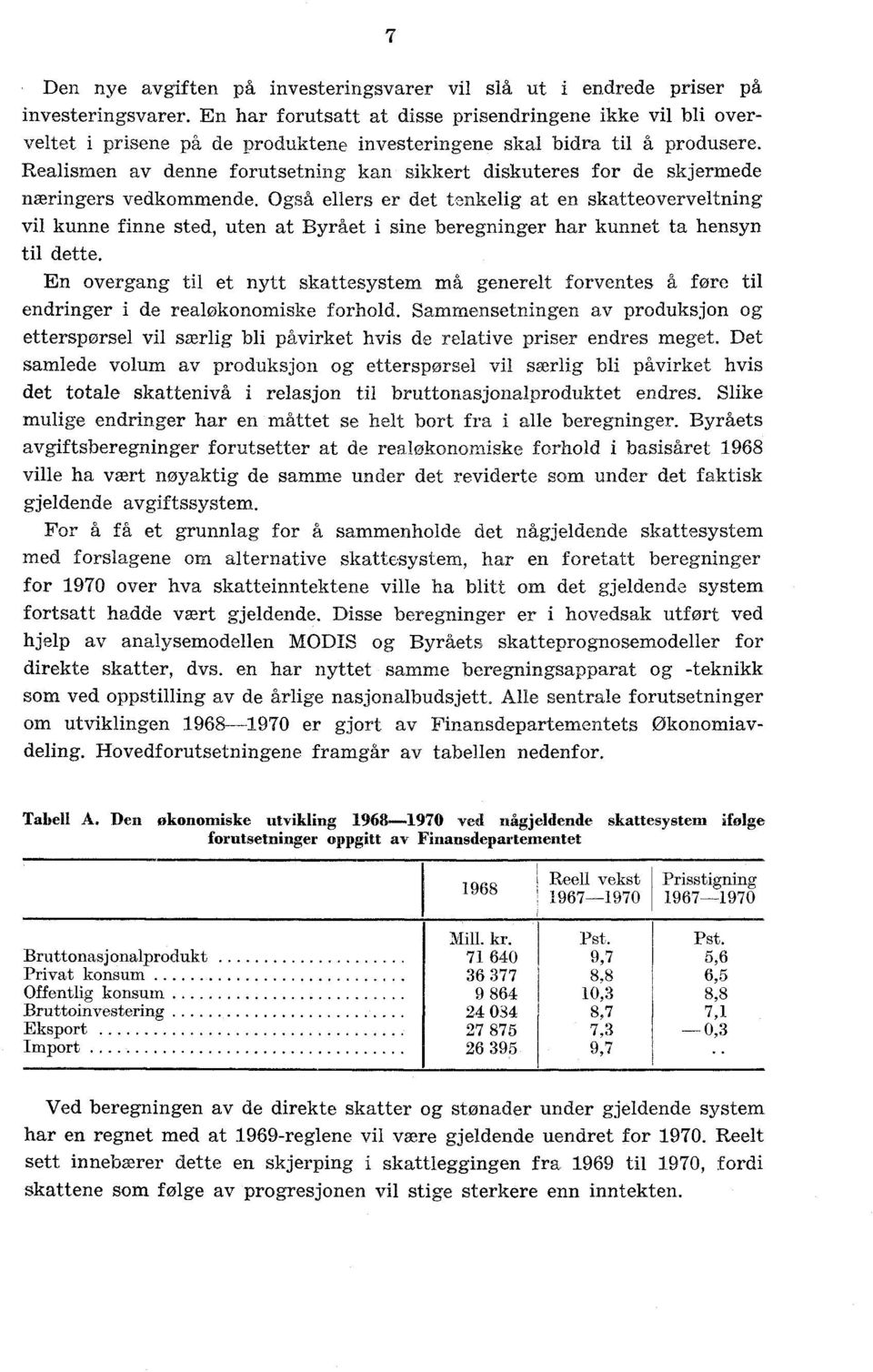 Realismen av denne forutsetning kan sikkert diskuteres for de skjermede næringers vedkommende.