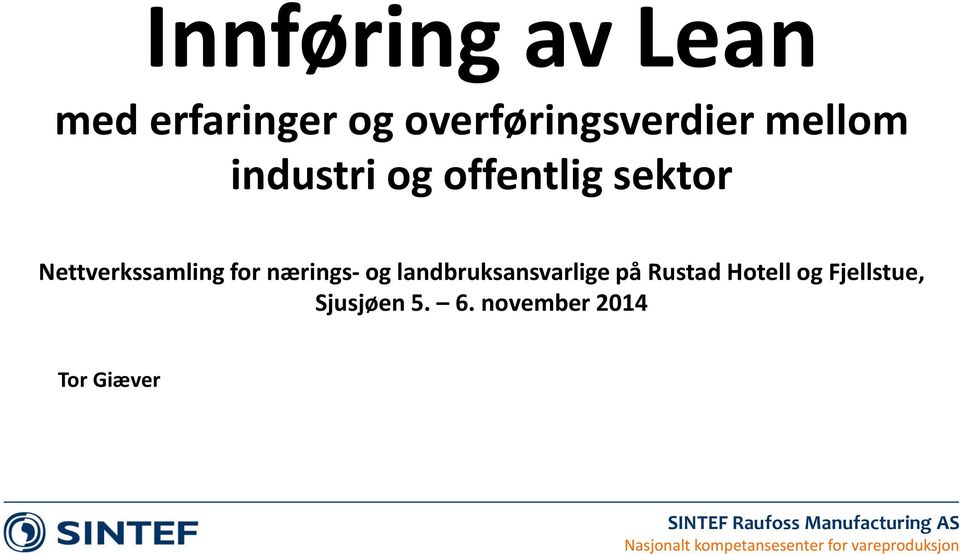 sektor Nettverkssamling for nærings- og