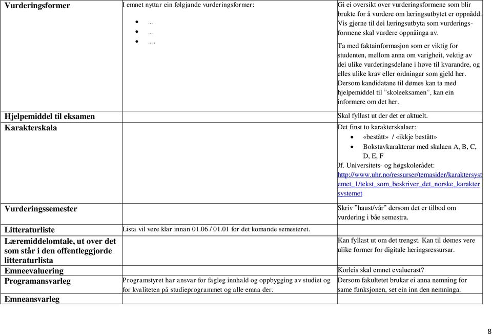 Programstyret har ansvar for fagleg innhald og oppbygging av studiet og for kvaliteten på studieprogrammet og alle emna der.