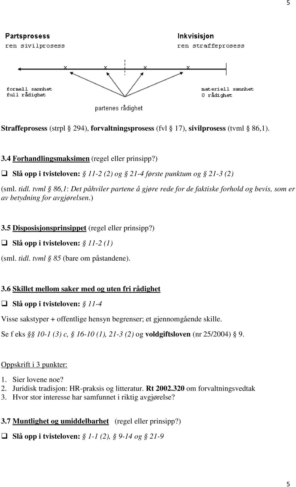 5 Disposisjonsprinsippet (regel eller prinsipp?) Slå opp i tvisteloven: 11-2 (1) (sml. tidl. tvml 85 (bare om påstandene). 3.