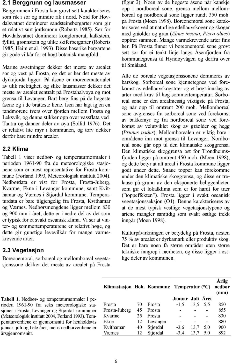 Sør for Hovdalsvatnet dominerer konglomerat, kalkstein, fyllitt, grønnstein og ulike skiferbergarter (Roberts 1985, Heim et al. 1993).