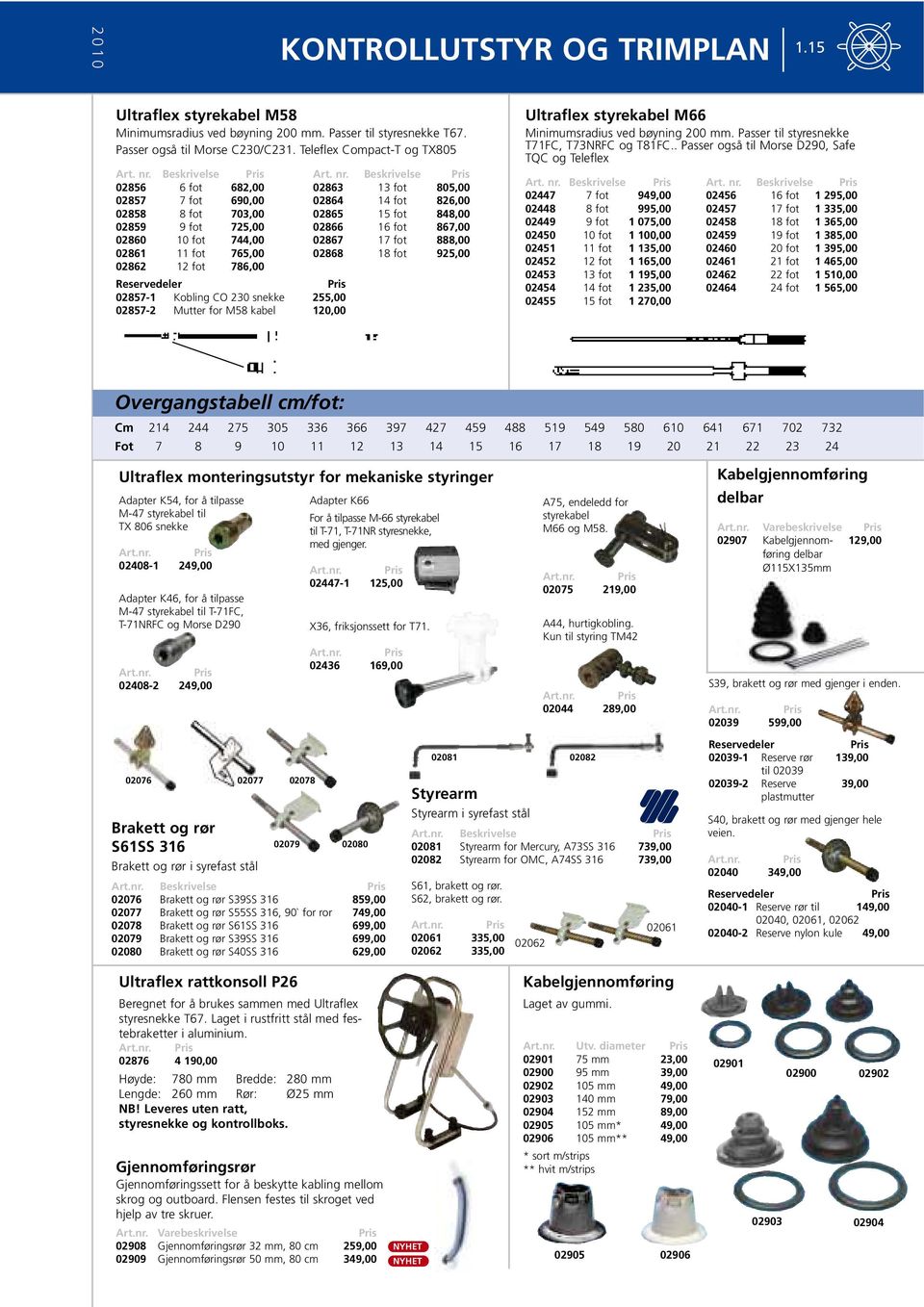 Beskrivelse 02856 6 fot 682,00 02863 13 fot 805,00 02857 7 fot 690,00 02864 14 fot 826,00 02858 8 fot 703,00 02865 15 fot 848,00 02859 9 fot 725,00 02866 16 fot 867,00 02860 10 fot 744,00 02867 17