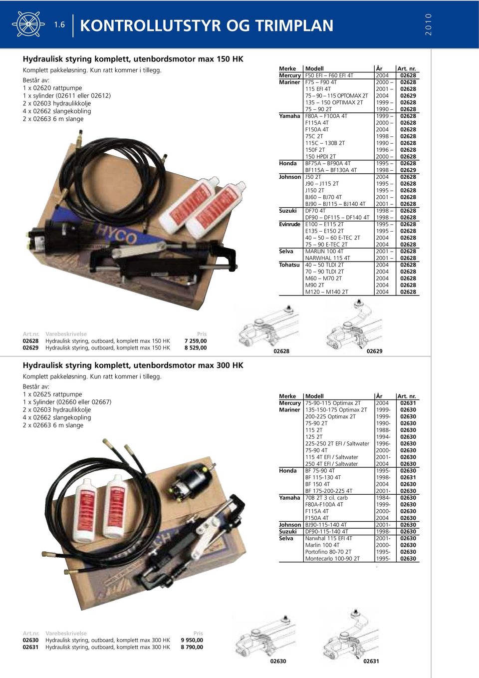 Mercury F50 EFI F60 EFI 4T 2004 02628 Mariner F75 F90 4T 2000 02628 115 EFI 4T 2001 02628 75 90 115 OPTOMAX 2T 2004 02629 135 150 OPTIMAX 2T 1999 02628 75 90 2T 1990 02628 Yamaha F80A F100A 4T 1999