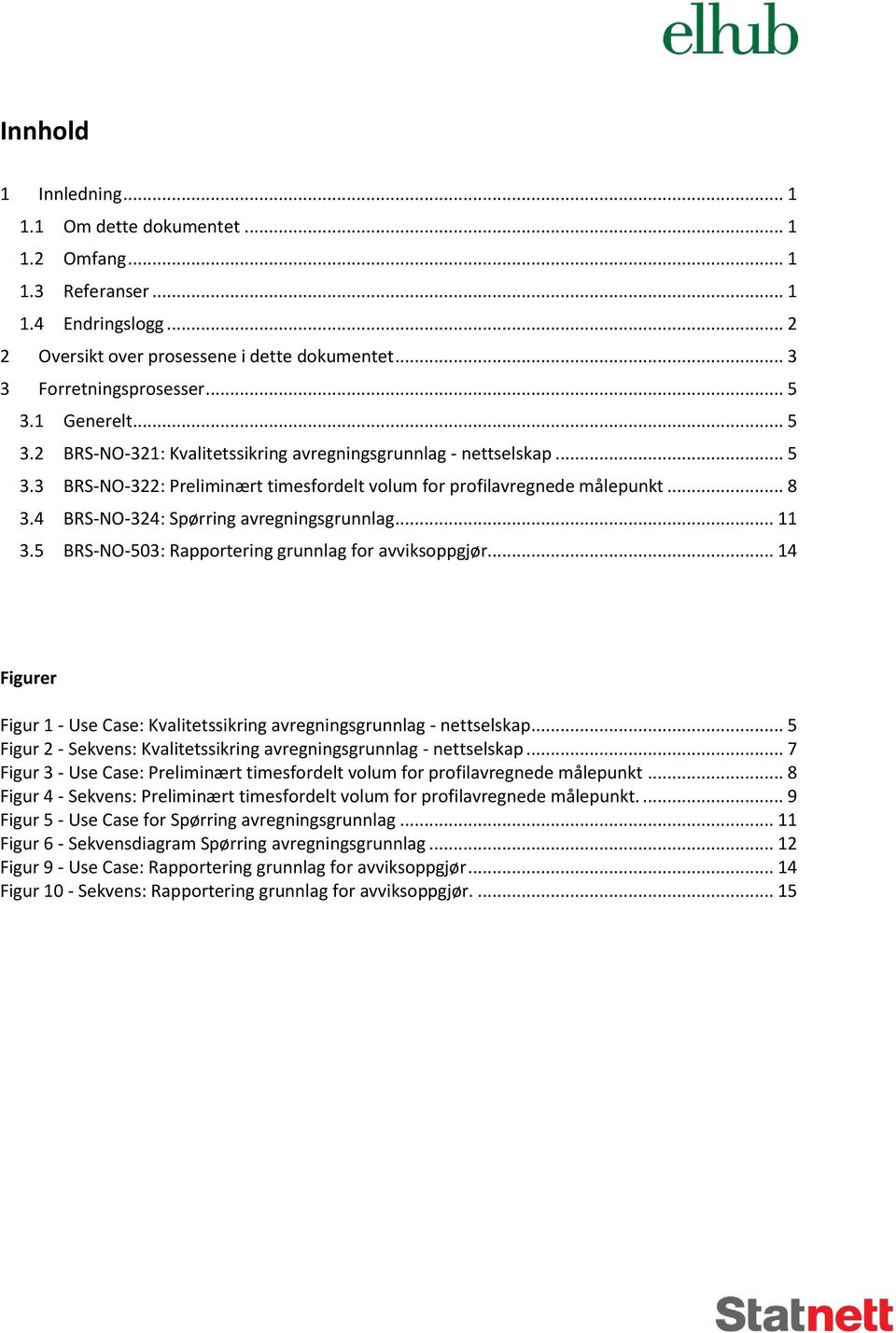 4 BRS-NO-324: Spørring avregningsgrunnlag... 11 3.5 BRS-NO-503: Rapportering grunnlag for avviksoppgjør... 14 Figurer Figur 1 - Use Case: Kvalitetssikring avregningsgrunnlag - nettselskap.