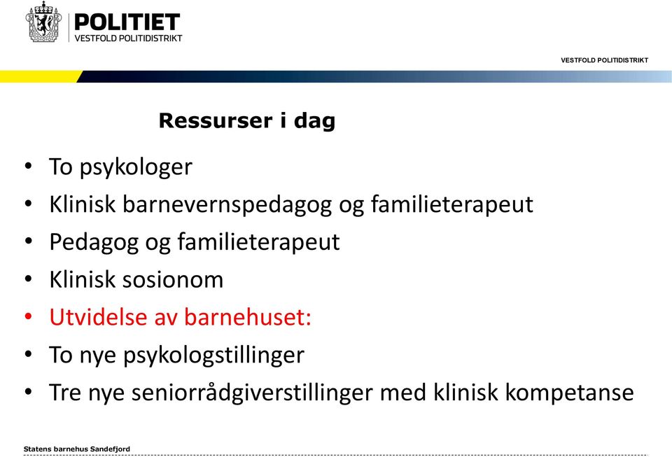 sosionom Utvidelse av barnehuset: To nye