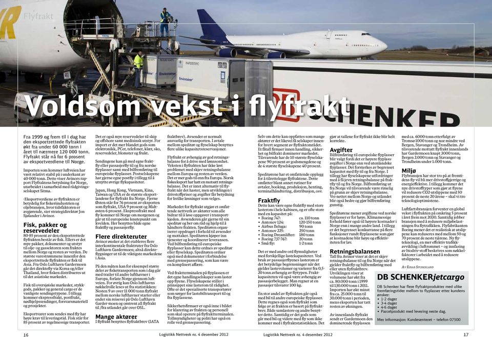 Dette viser Avinors rapport Flyfraktens betydning for Norge, utarbeidet i samarbeid med rådgivingsselskapet Sitma.