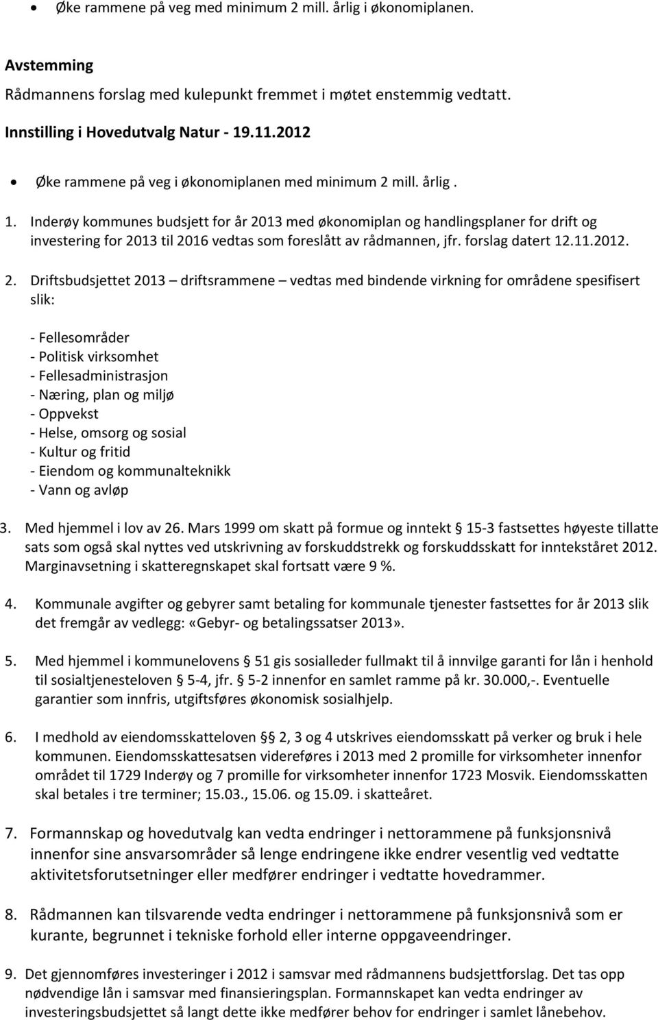 Inderøy kommunes budsjett for år 20