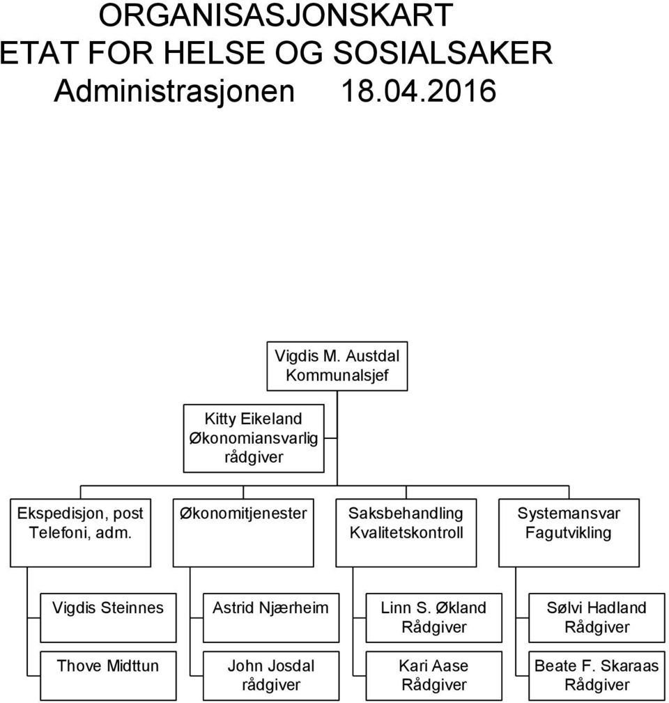 Økonomitjenester Saksbehandling Kvalitetskontroll Systemansvar Fagutvikling Vigdis