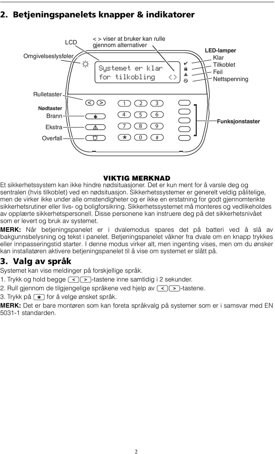 Det er kun ment for å varsle deg og sentralen (hvis tilkoblet) ved en nødsituasjon.