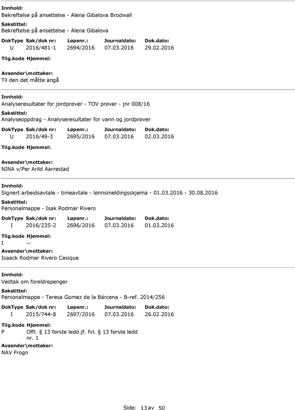 2016 NNA v/per Arild Aarrestad Signert arbeidsavtale - timeavtale - lønnsmeldingsskjema - 01.03.