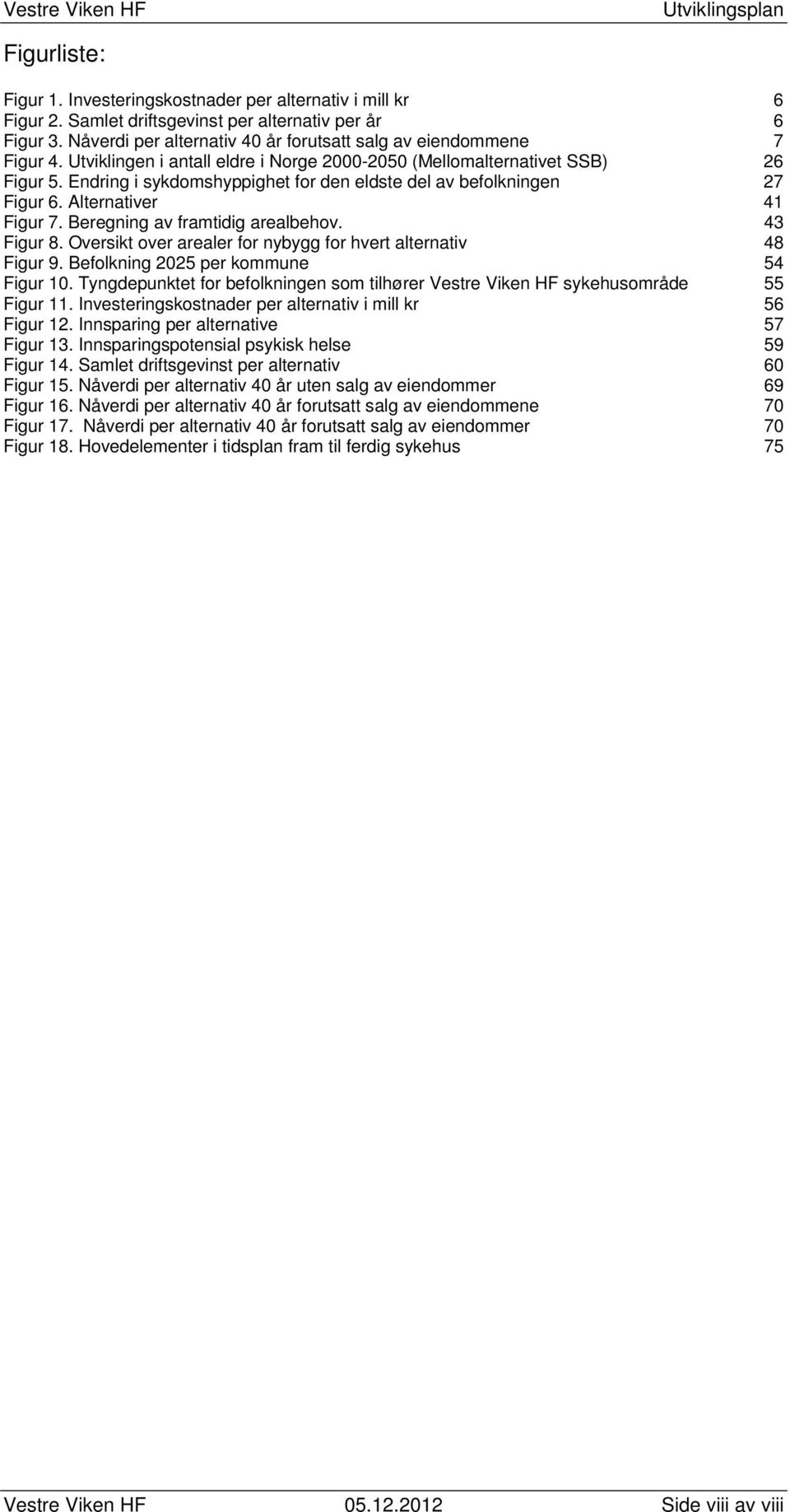 Endring i sykdomshyppighet for den eldste del av befolkningen 27 Figur 6. Alternativer 41 Figur 7. Beregning av framtidig arealbehov. 43 Figur 8.