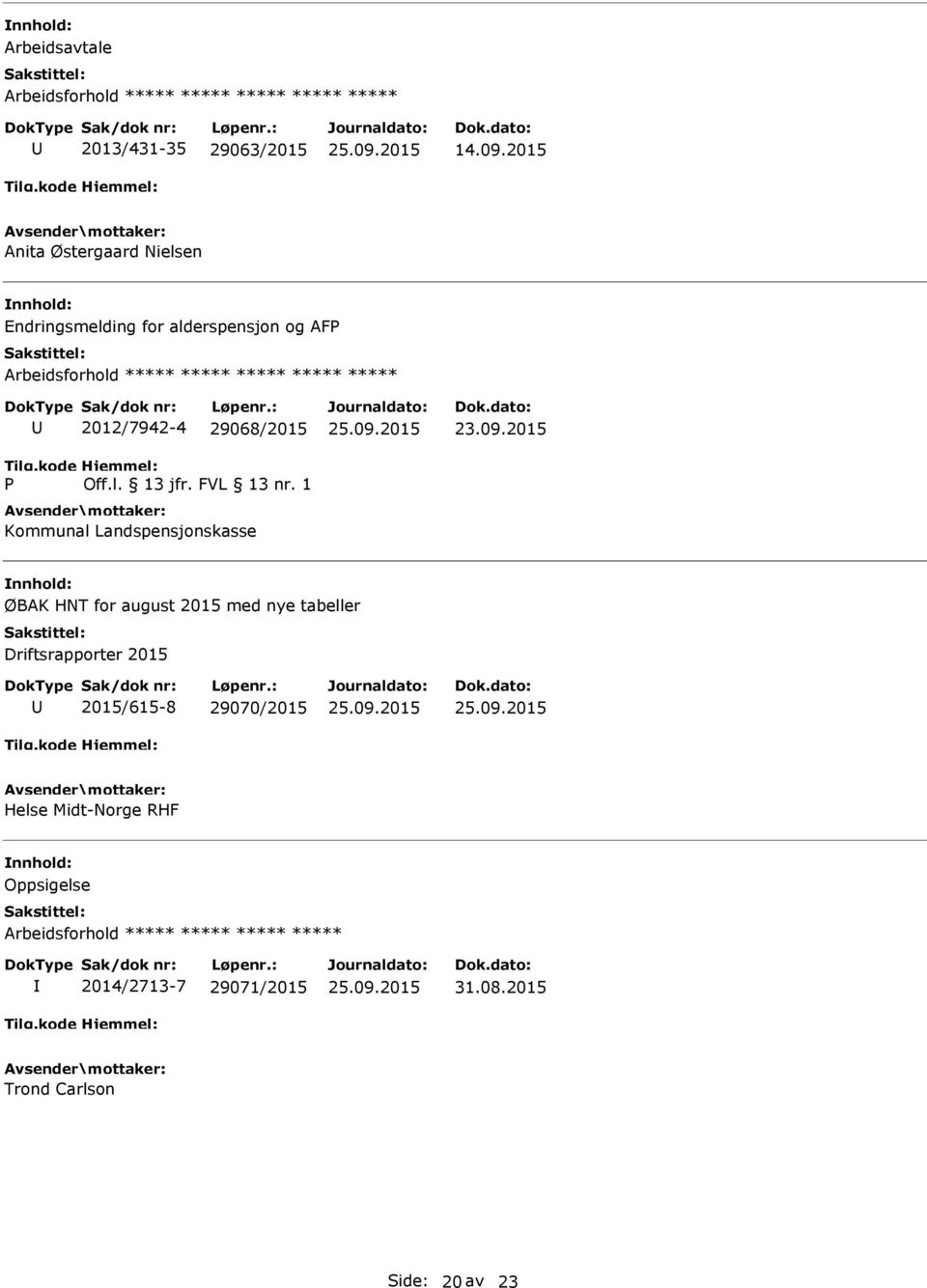 Kommunal Landspensjonskasse ØBAK HNT for august 2015 med nye tabeller Driftsrapporter 2015