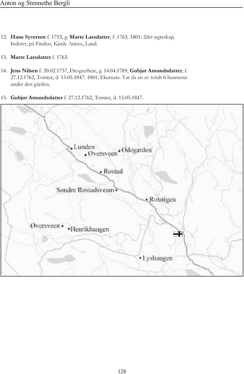 Jens Nilsen f. 20.02.1757, Drogsetheie, g. 14.04.1789, Gubjør Amundsdatter, f. 27.12.