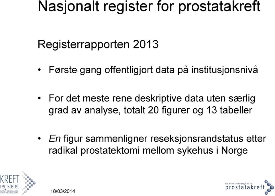 uten særlig grad av analyse, totalt 20 figurer og 13 tabeller En figur