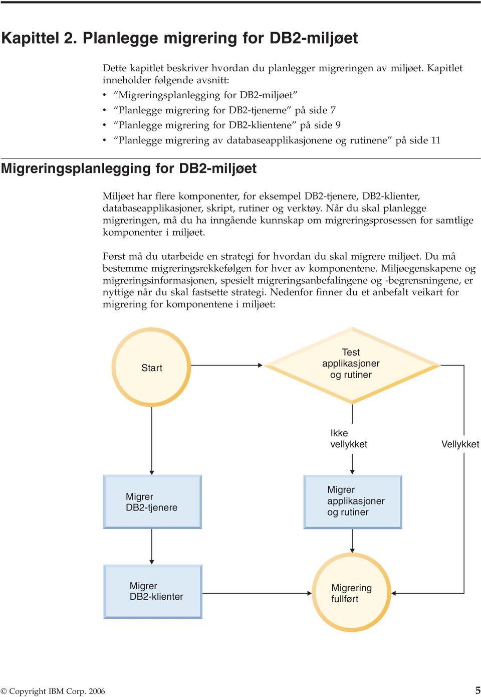 av databaseapplikasjonene og rutinene på side 11 Migreringsplanlegging for DB2-miljøet Miljøet har flere komponenter, for eksempel DB2-tjenere, DB2-klienter, databaseapplikasjoner, skript, rutiner og