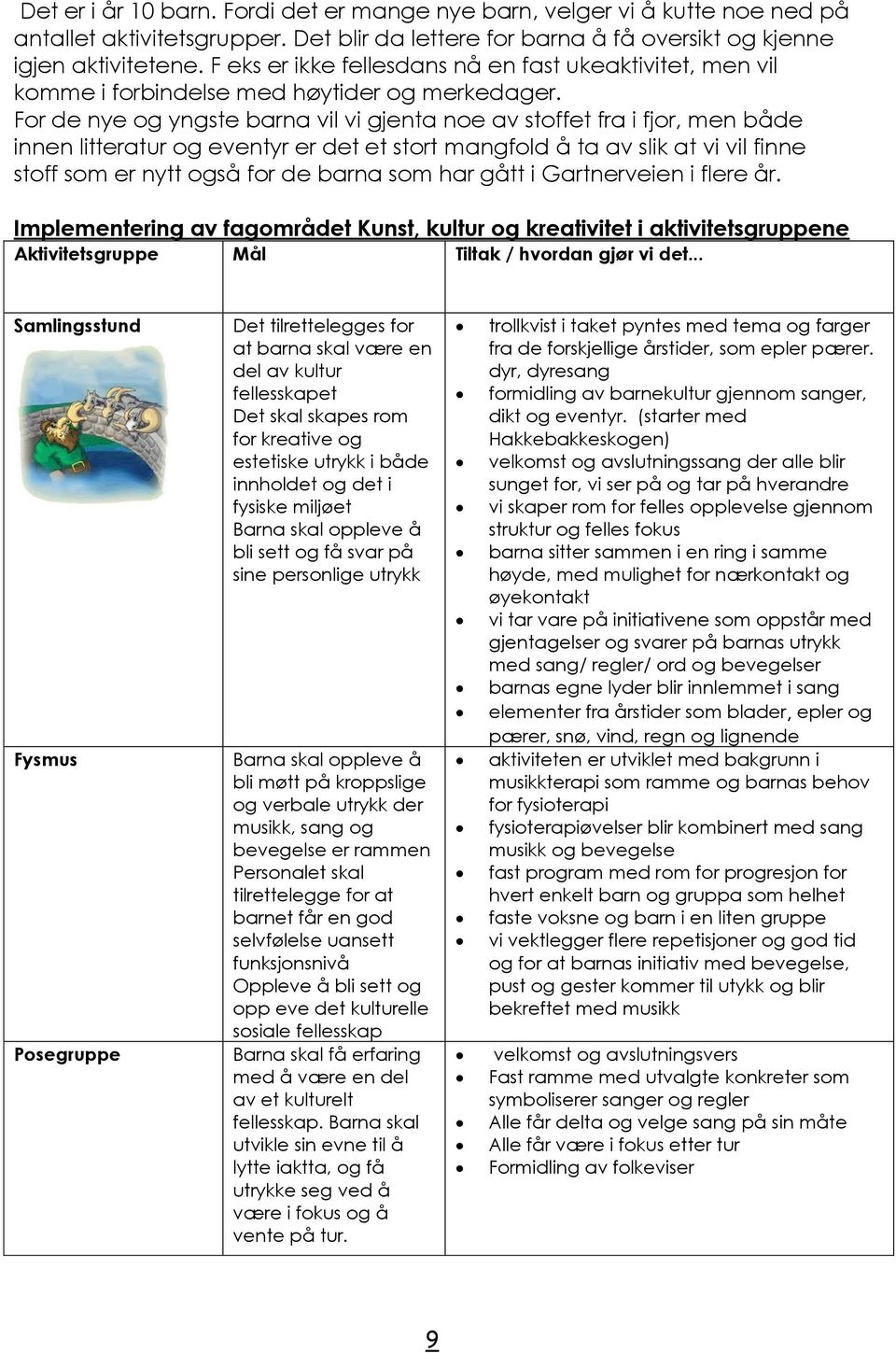 For de nye og yngste barna vil vi gjenta noe av stoffet fra i fjor, men både innen litteratur og eventyr er det et stort mangfold å ta av slik at vi vil finne stoff som er nytt også for de barna som