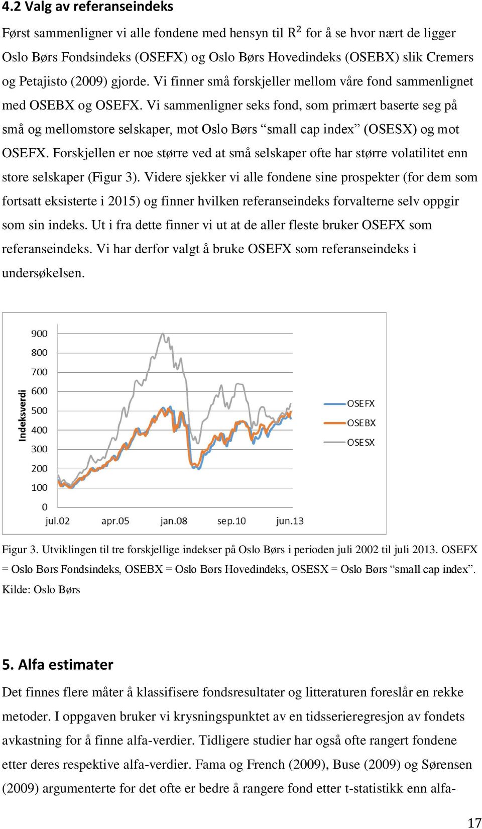 Vi sammenligner seks fond, som primært baserte seg på små og mellomstore selskaper, mot Oslo Børs small cap index (OSESX) og mot OSEFX.