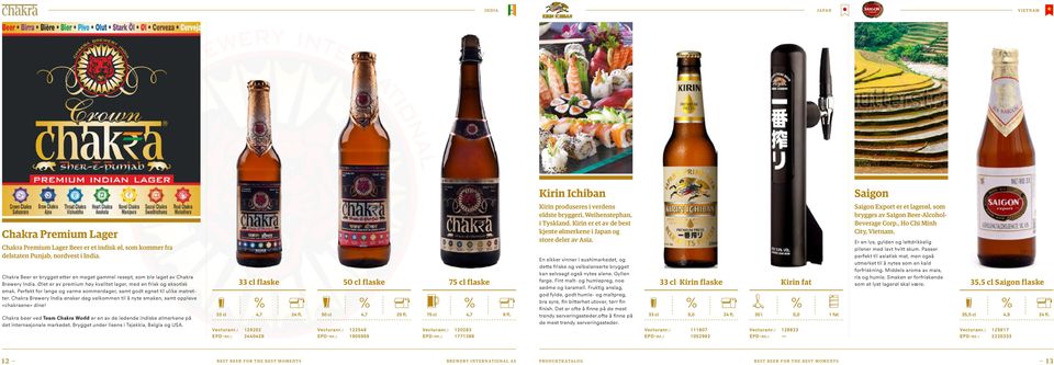 Perfekt for lange og varme sommerdager, samt godt egnet til ulike matretter. Chakra Brewery India ønsker deg velkommen til å nyte smaken, samt oppleve «chakraene» dine!