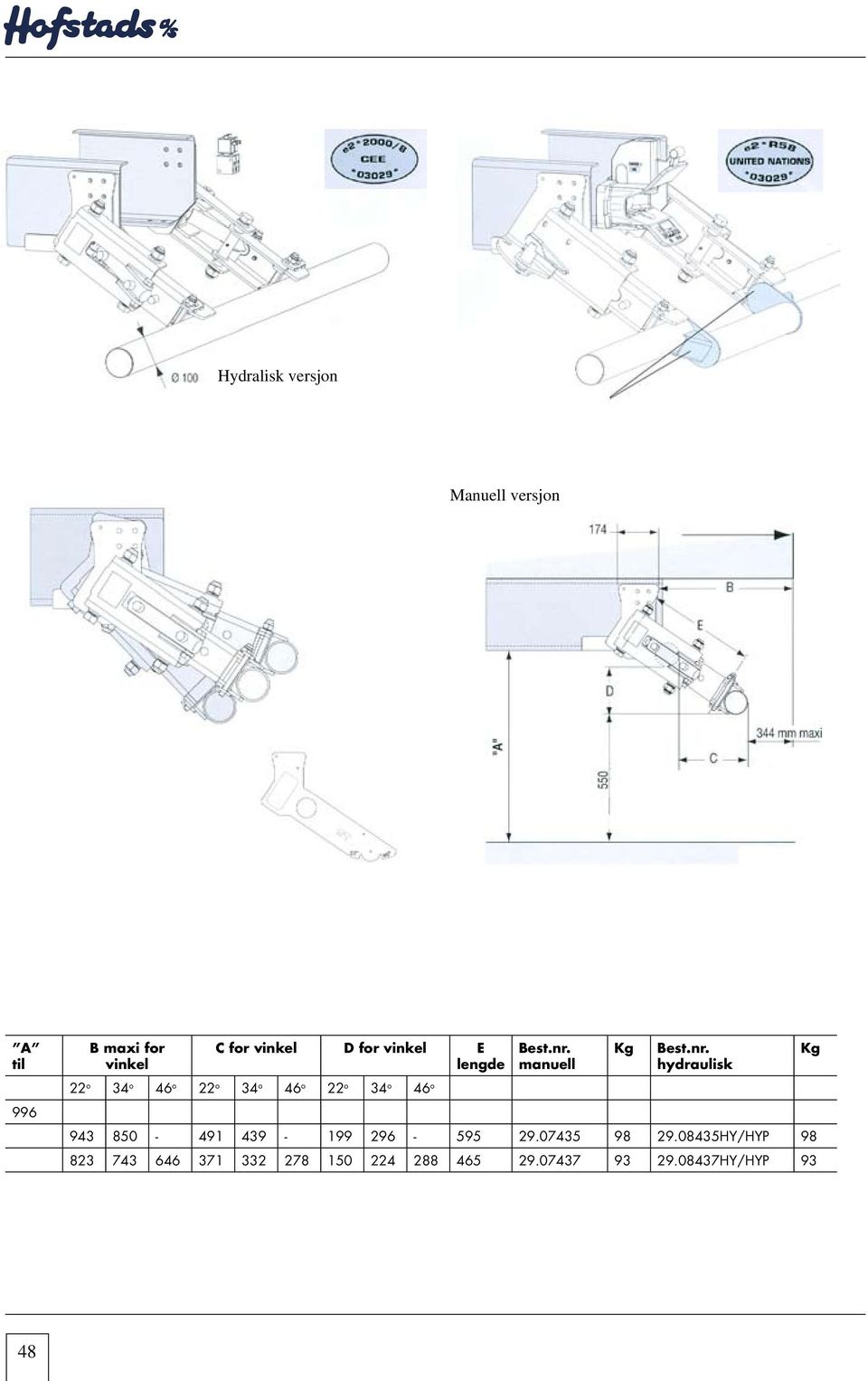 Kg hydraulisk 943 850-491 439-199 296-595 29.07435 98 29.