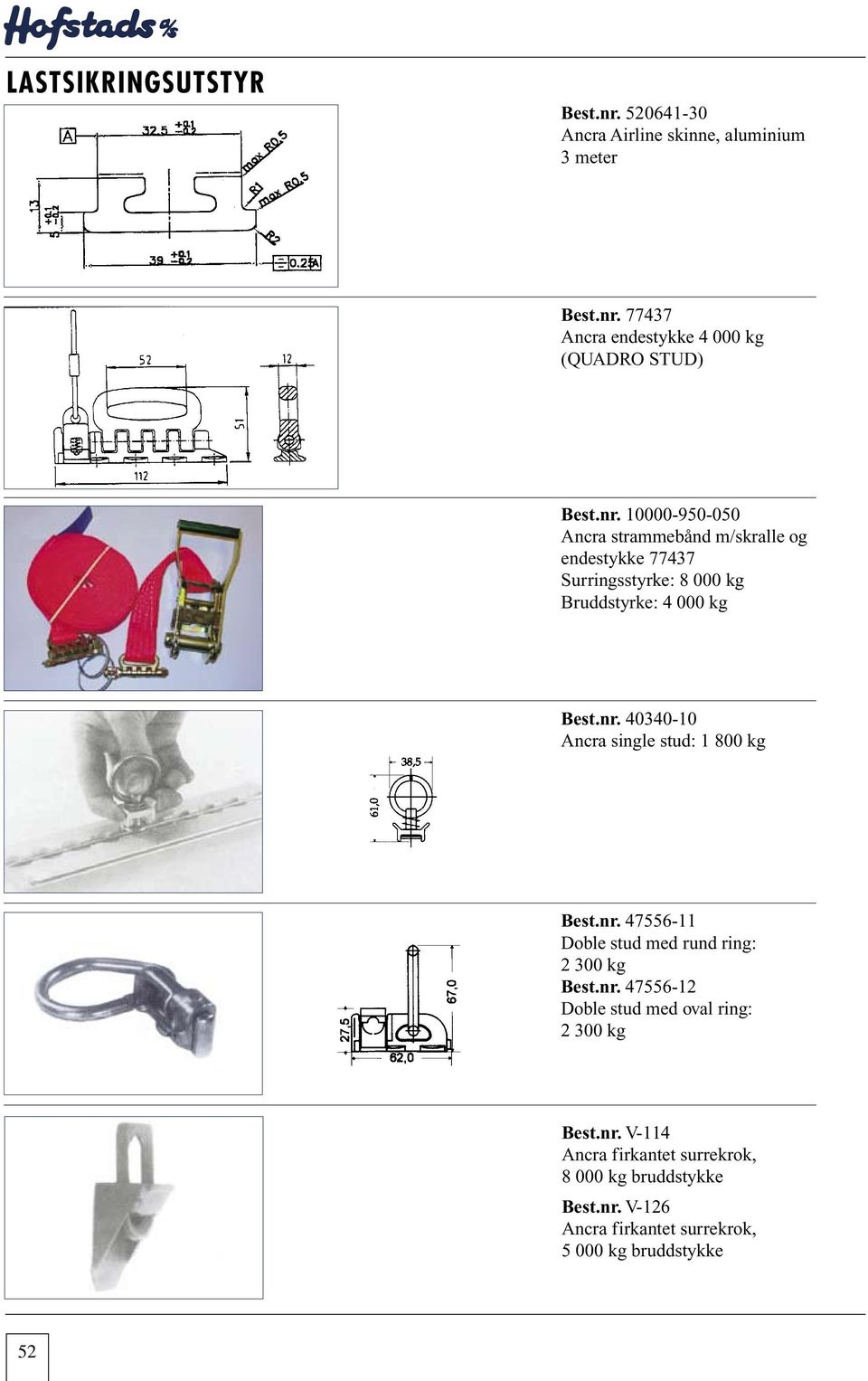 40340-10 single stud: 1 800 47556-11 Doble stud med rund ring: 2 300 47556-12 Doble stud med oval