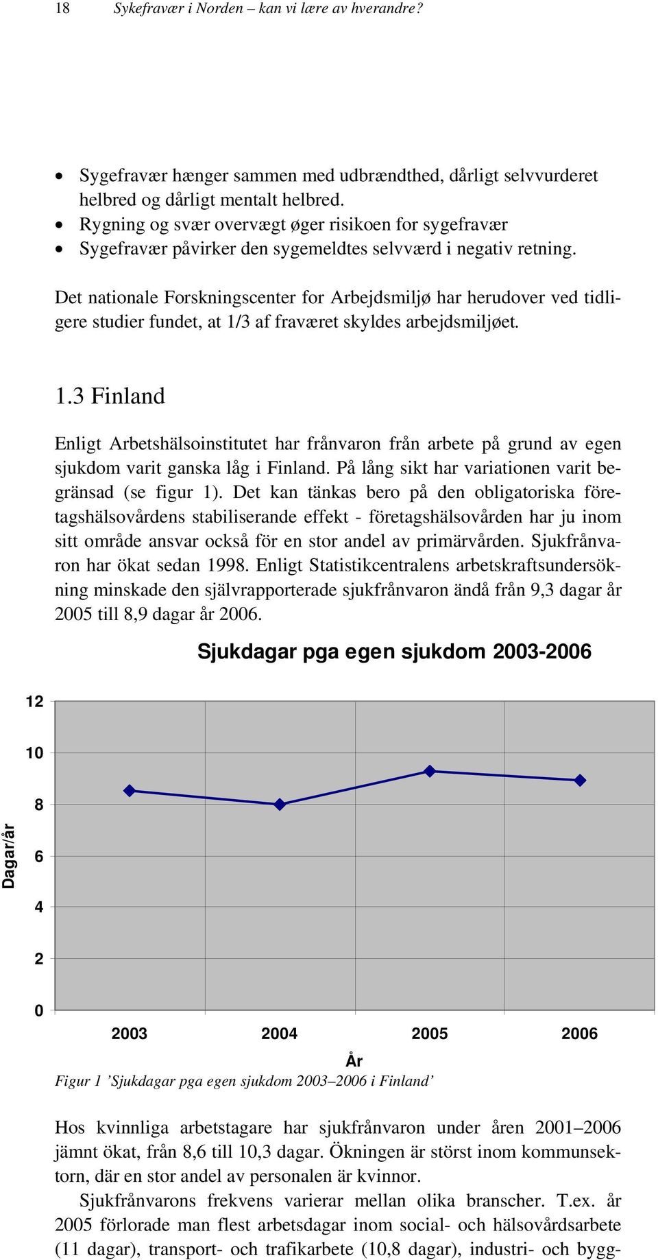 Det nationale Forskningscenter for Arbejdsmiljø har herudover ved tidligere studier fundet, at 1/