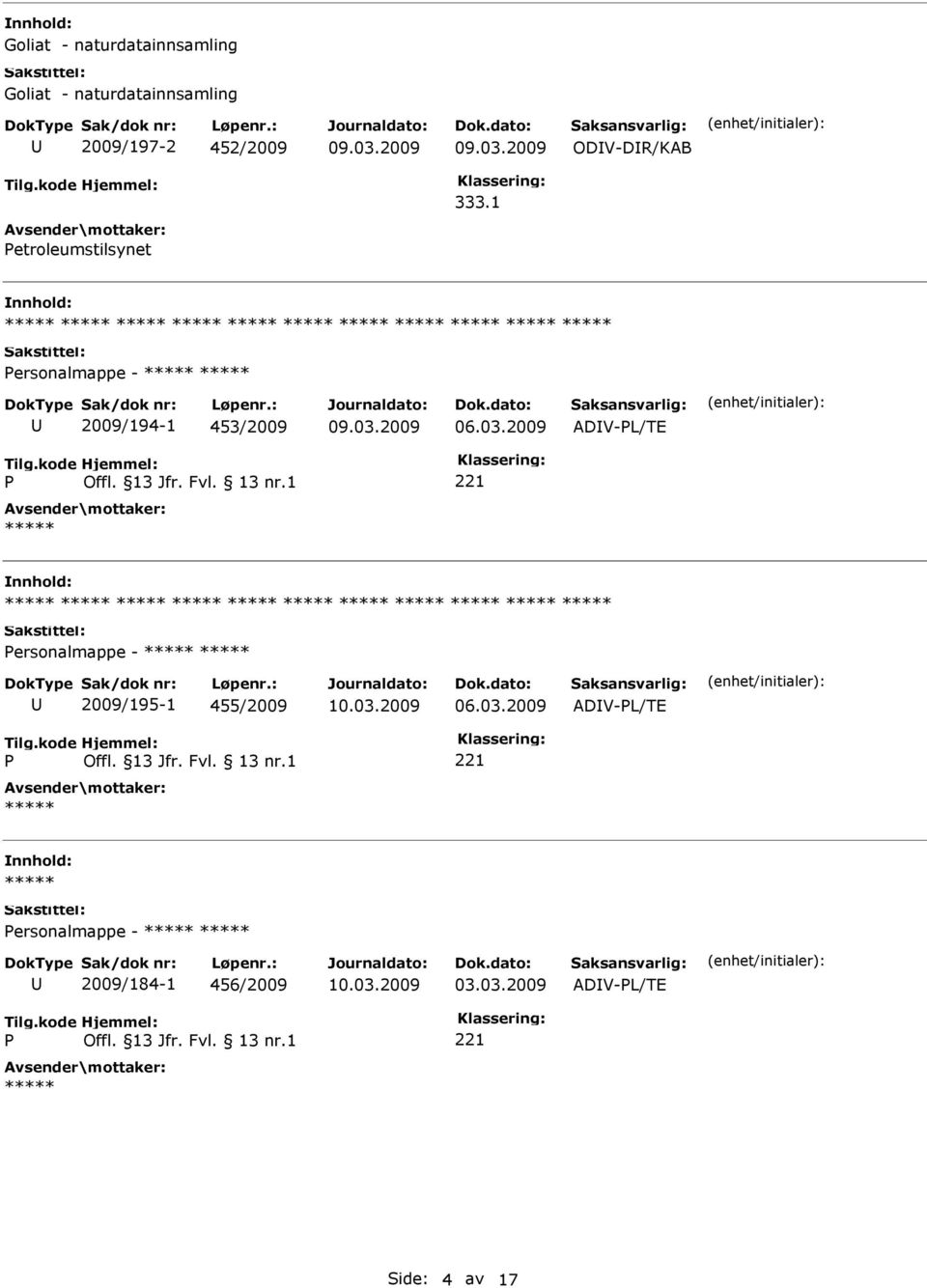 1 etroleumstilsynet ersonalmappe - 2009/194-1 453/2009 06.03.