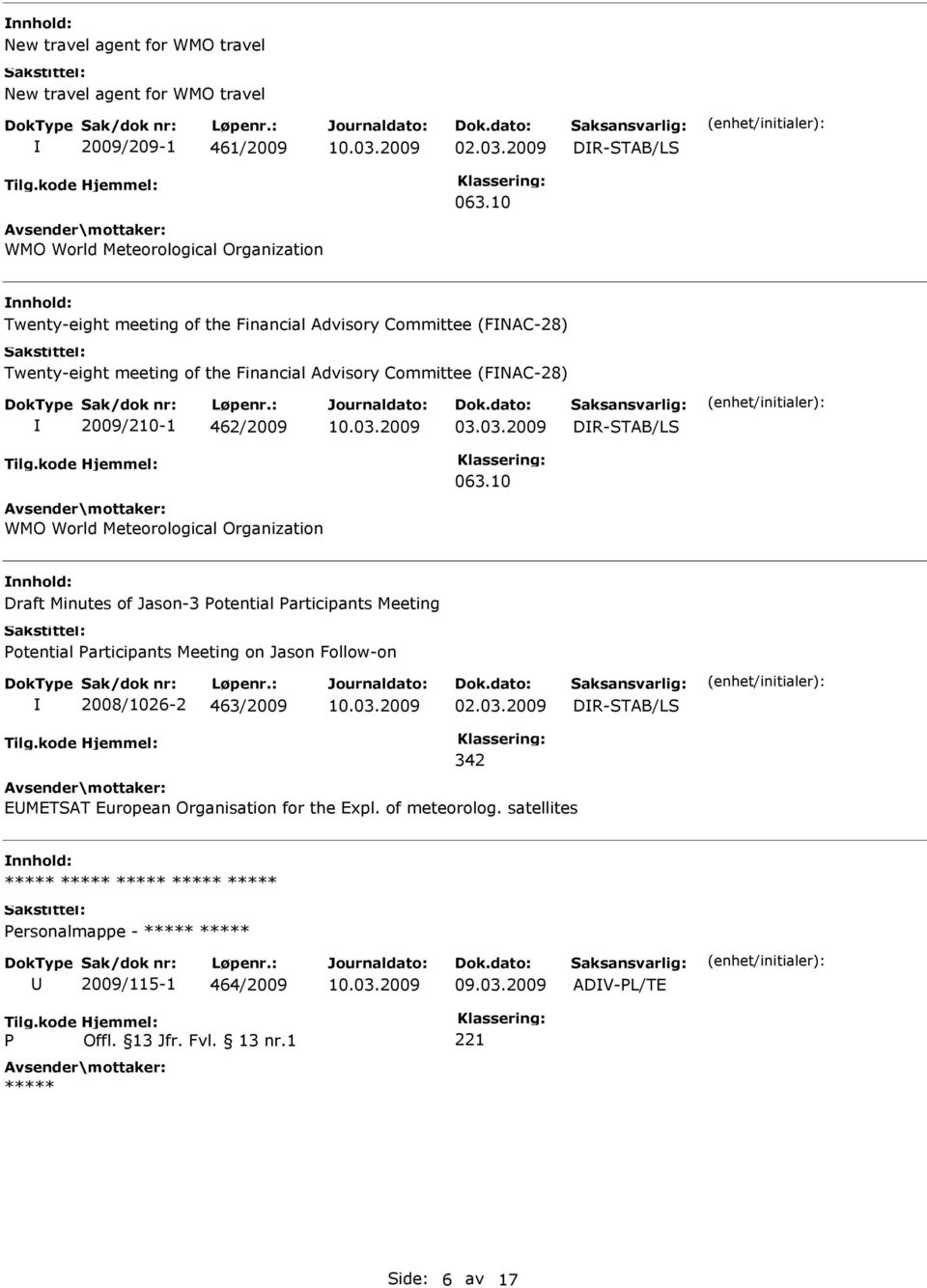 Committee (FNAC-28) 2009/210-1 462/2009 03.03.2009 DR-STAB/LS 063.