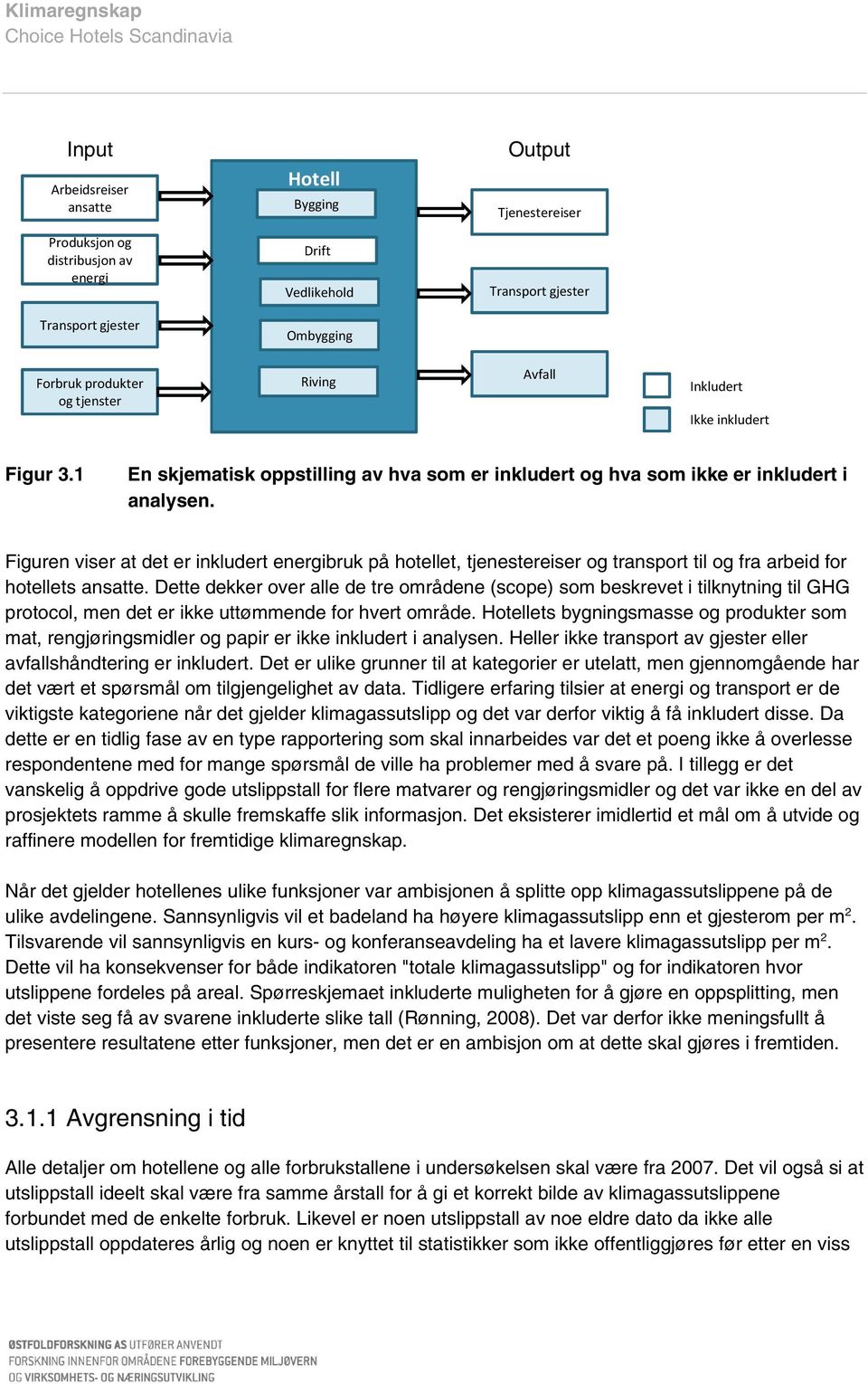 Figuren viser at det er inkludert energibruk på hotellet, tjenestereiser og transport til og fra arbeid for hotellets ansatte.