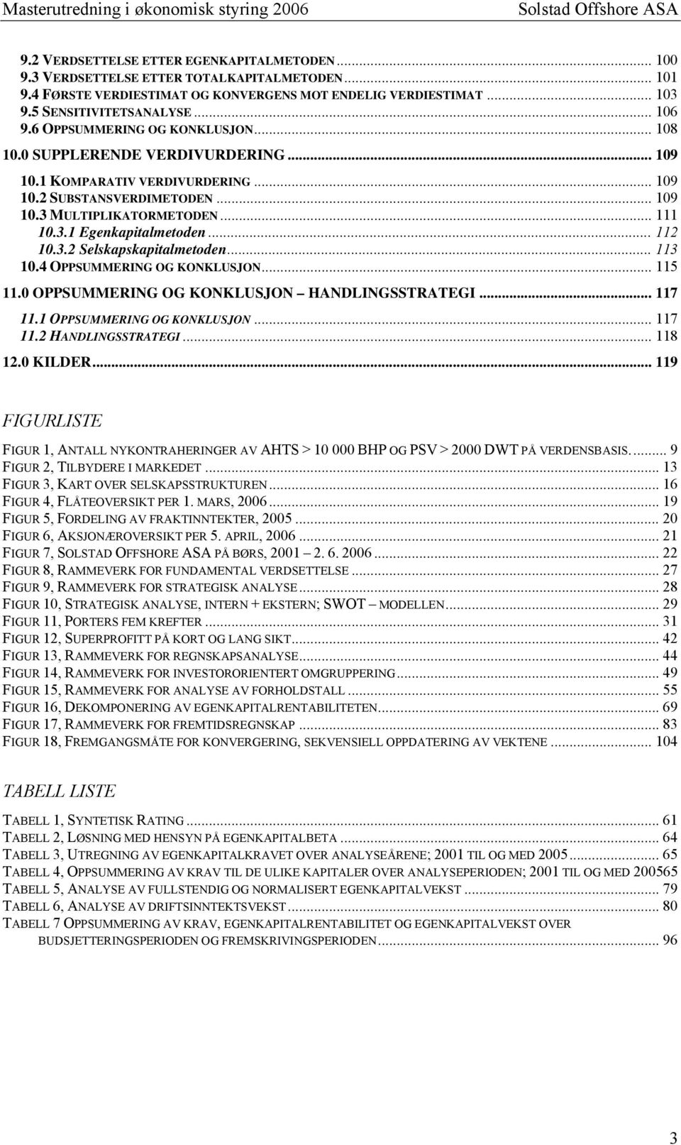 .. 112 10.3.2 Selskapskapitalmetoden... 113 10.4 OPPSUMMERING OG KONKLUSJON... 115 11.0 OPPSUMMERING OG KONKLUSJON HANDLINGSSTRATEGI... 117 11.1 OPPSUMMERING OG KONKLUSJON... 117 11.2 HANDLINGSSTRATEGI.