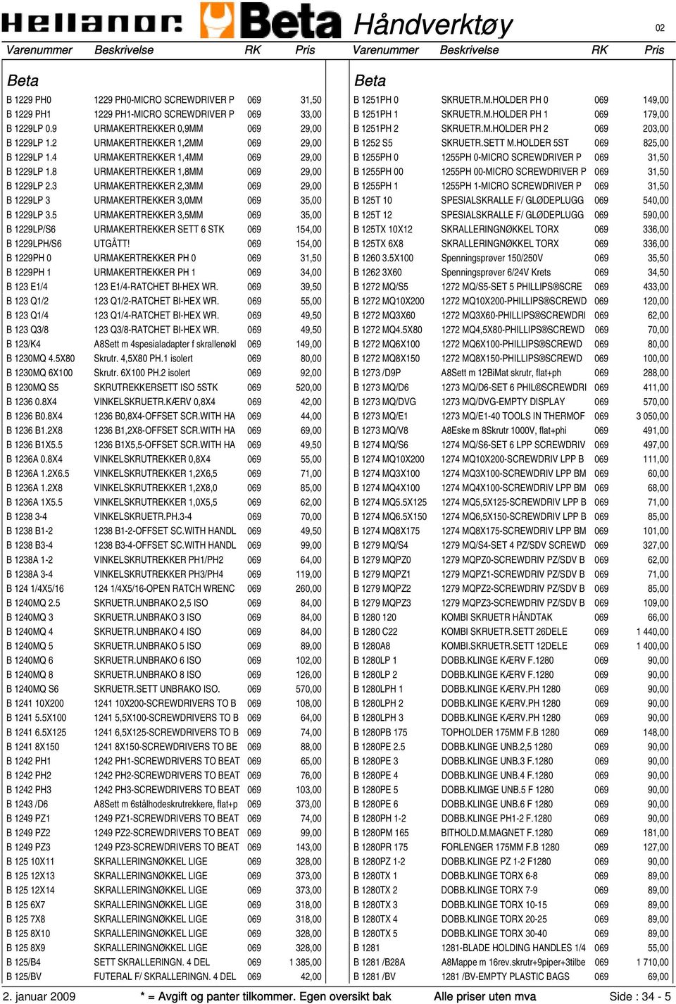 5 URMAKERTREKKER 3,5MM 069 35,00 B 1229LP/S6 URMAKERTREKKER SETT 6 STK 069 154,00 B 1229LPH/S6 UTGÅTT!