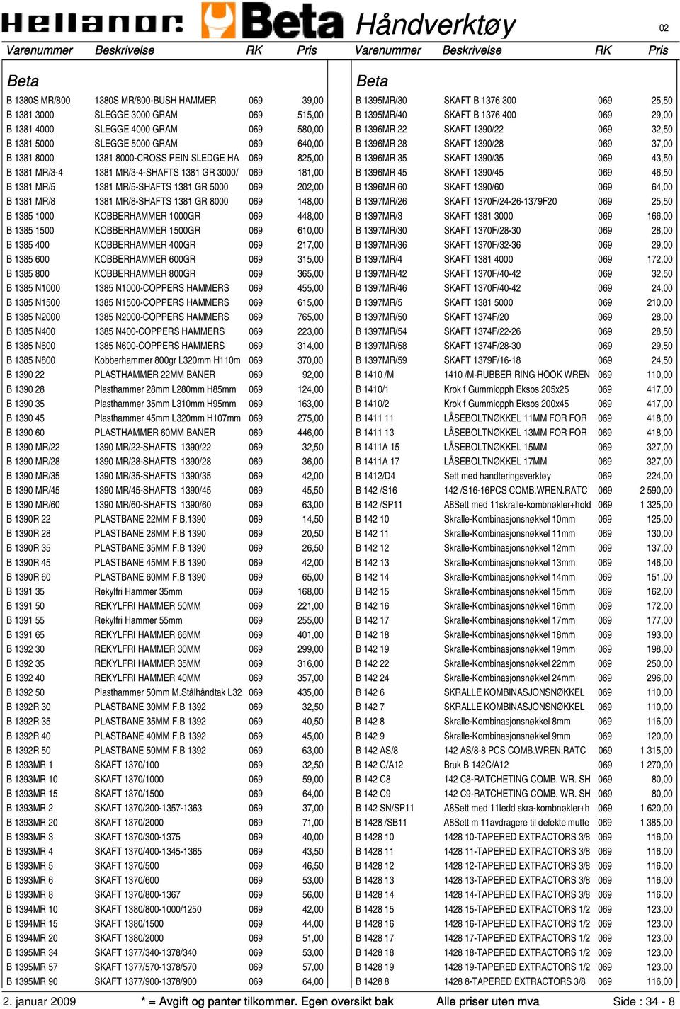 1000 KOBBERHAMMER 1000GR 069 448,00 B 1385 1500 KOBBERHAMMER 1500GR 069 610,00 B 1385 400 KOBBERHAMMER 400GR 069 217,00 B 1385 600 KOBBERHAMMER 600GR 069 315,00 B 1385 800 KOBBERHAMMER 800GR 069