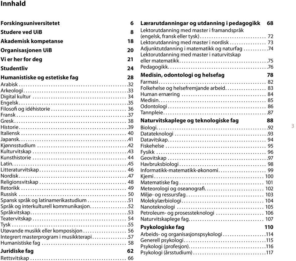 .. 44 Latin.... 45 Litteraturvitskap.... 46 Nordisk.... 47 Religionsvitskap.... 48 Retorikk.... 49 Russisk... 50 Spansk språk og latinamerikastudium... 51 Språk og interkulturell kommunikasjon.