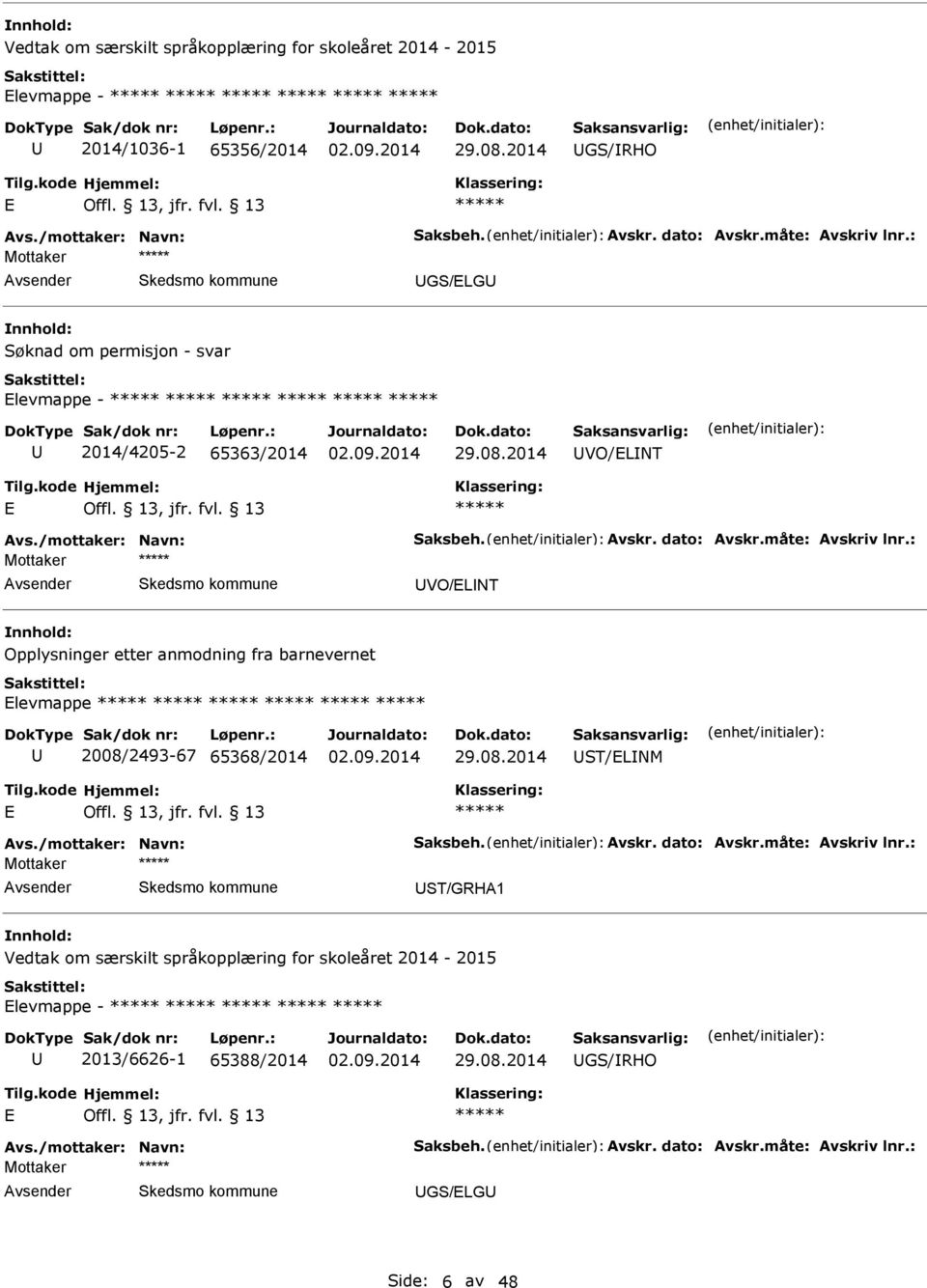 etter anmodning fra barnevernet levmappe 2008/2493-67 65368/2014 ST/LNM