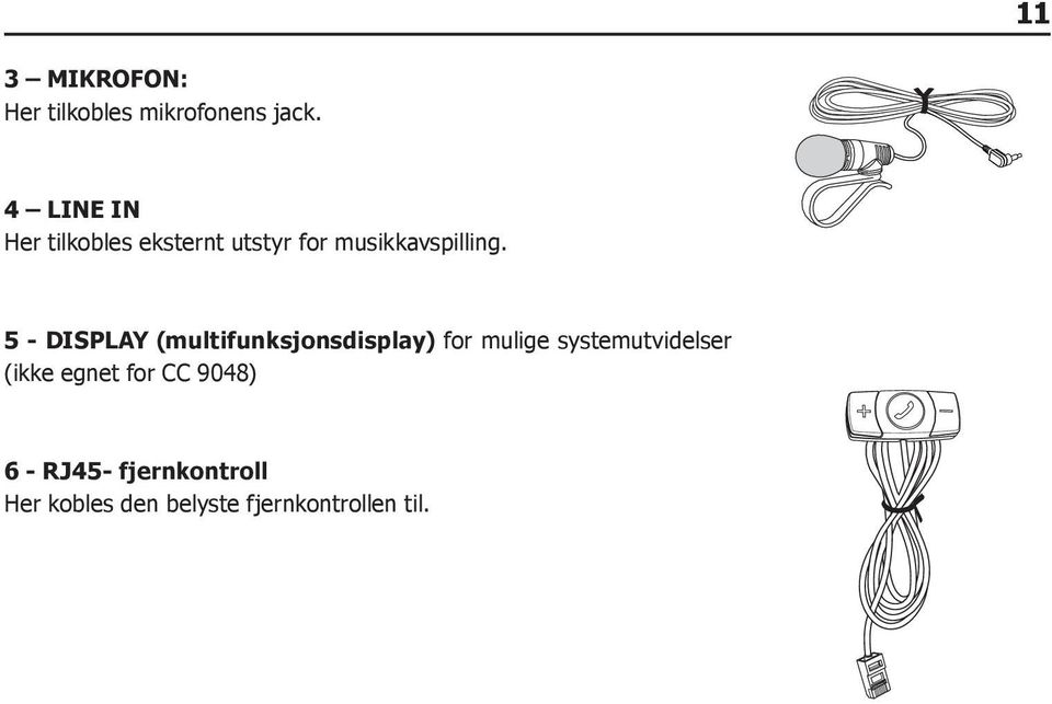 5 - DISPLAY (multifunksjonsdisplay) for mulige systemutvidelser