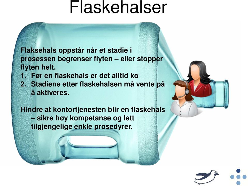 Stadiene etter flaskehalsen må vente på å aktiveres.