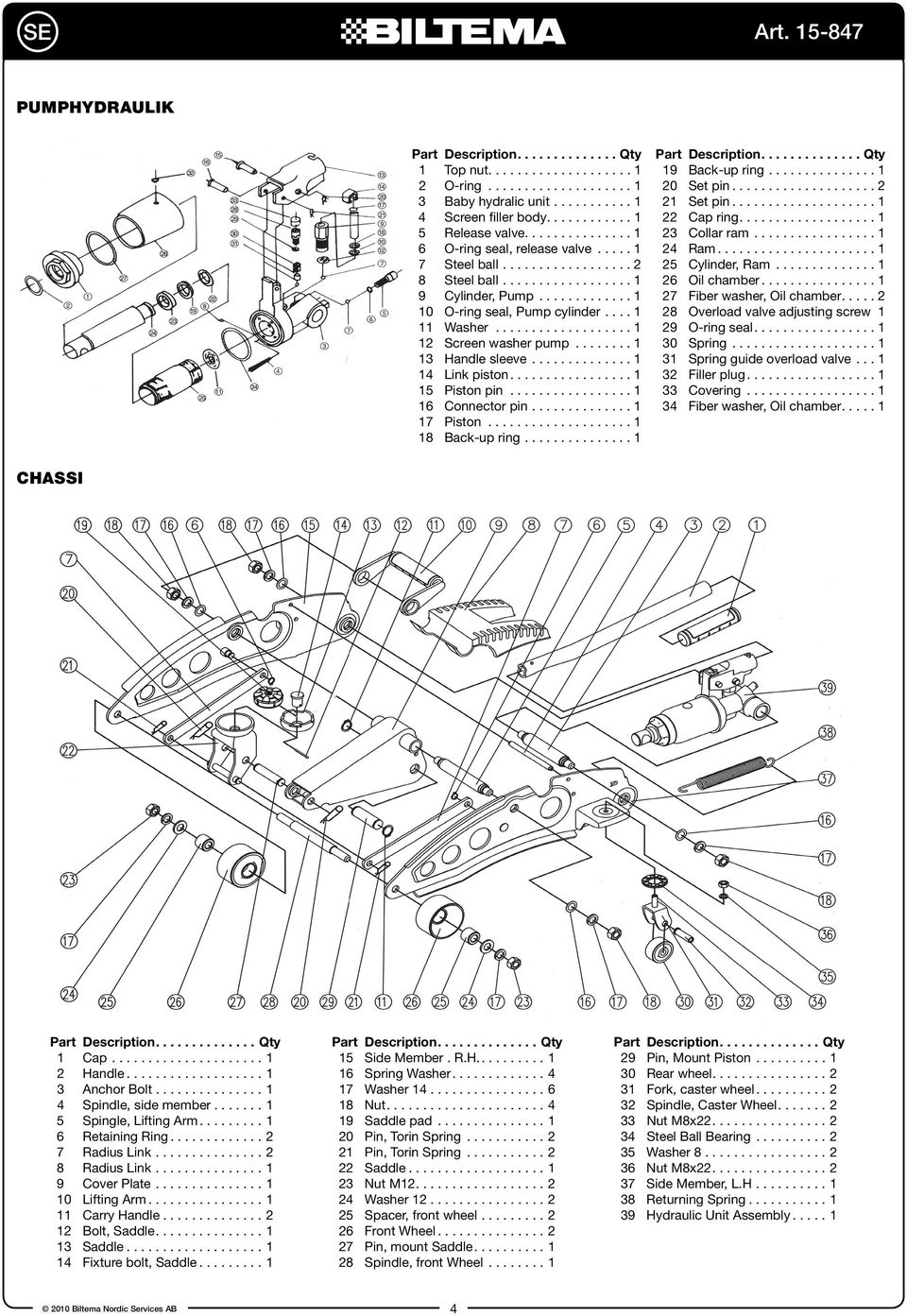 ..1 19 Back-up ring...1 20 Set pin...2 21 Set pin...1 22 Cap ring....1 23 Collar ram...1 24 Ram...1 25 Cylinder, Ram... 1 26 Oil chamber...1 27 Fiber washer, Oil chamber.