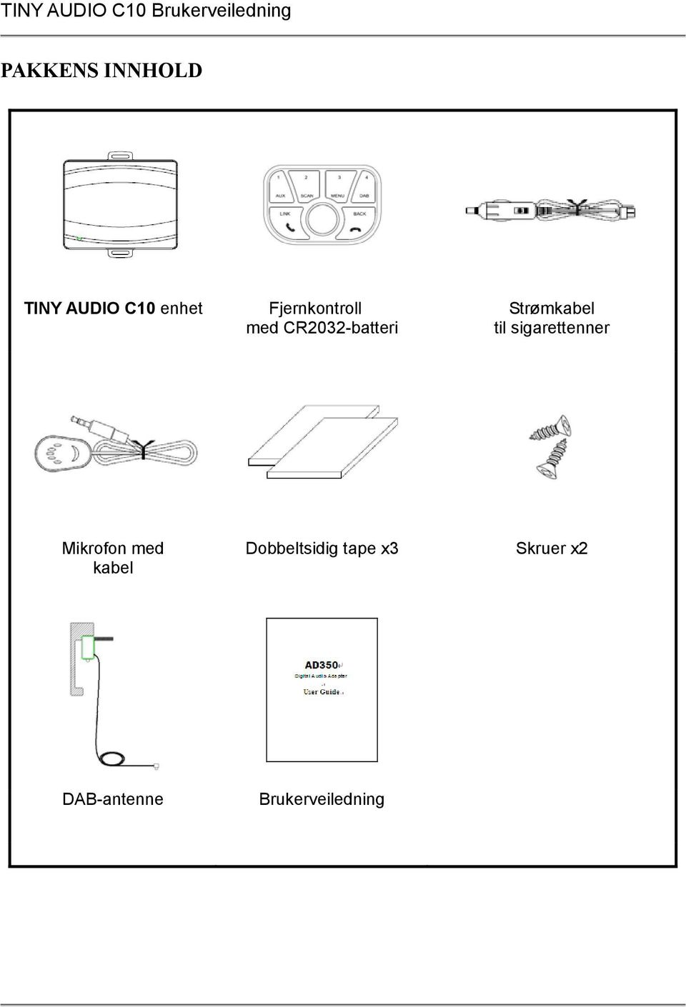 til sigarettenner Mikrofon med kabel